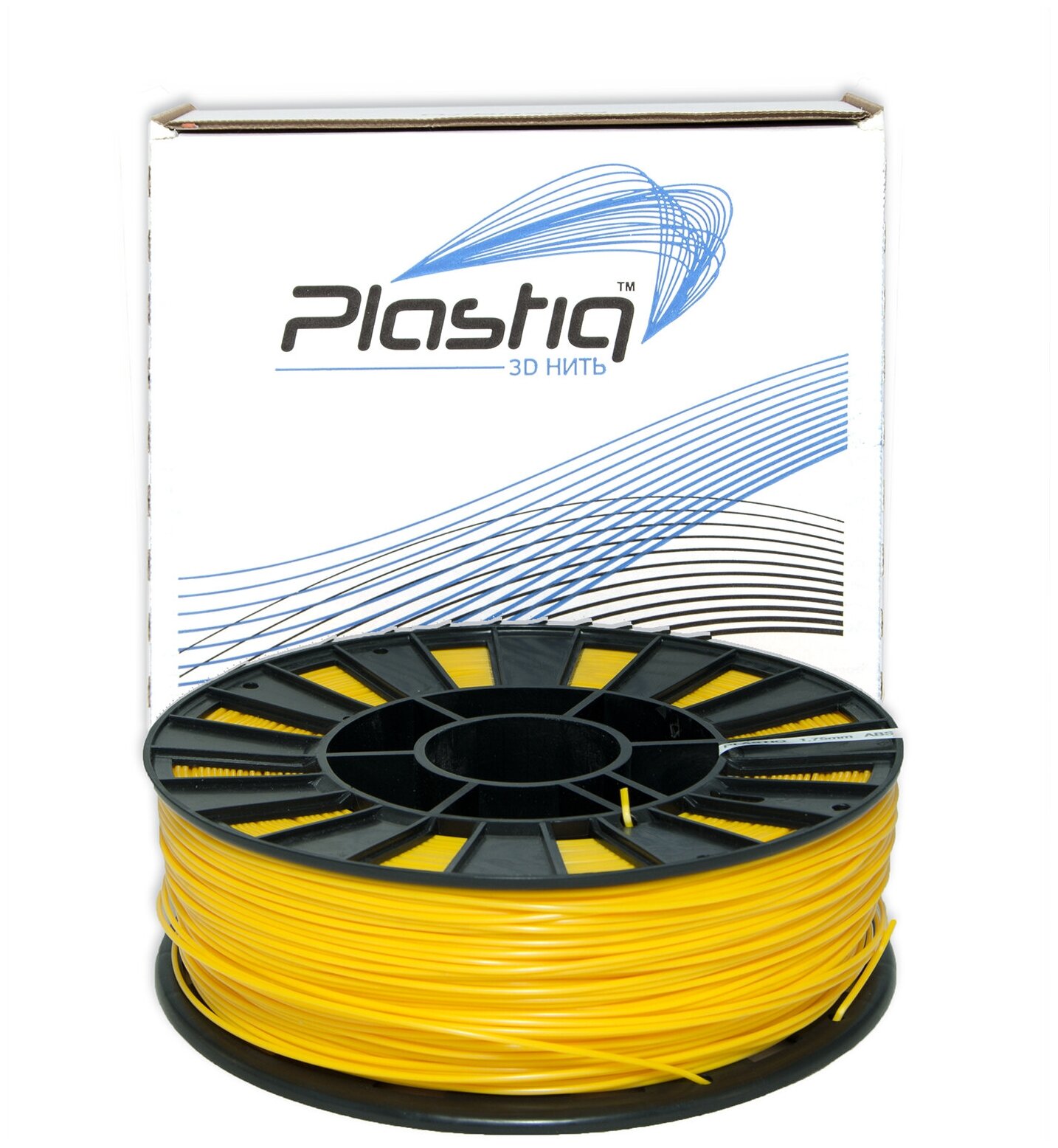 Пластик ABS для 3D принтера желтый Plastiq, 1.75мм, 300 метров