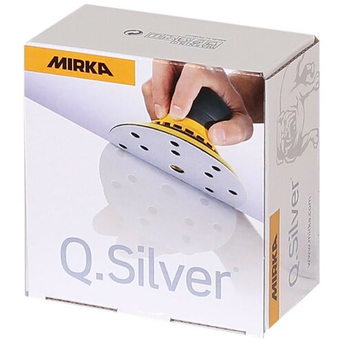Диск шлифовальный с липучкой на бумажной основе MIRKA Q.SILVER 150мм 15отв P120, в уп. 100шт.