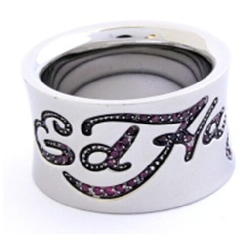 браслет ed hardy сталь длина 19 см Кольцо Ed Hardy, сталь, фианит, размер 17