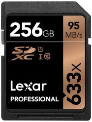 Карта памяти 256Gb - Lexar SDXC Class10 U3 LSD256CBEU633