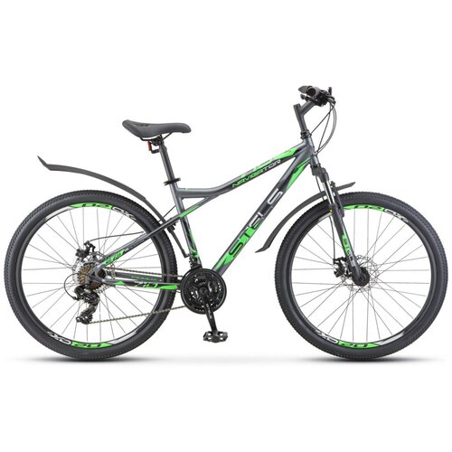 Велосипед STELS Navigator-710 MD 27.5*18 V020, цвет Антрацитовый/зелёный/чёрный велосипед взрослый stels navigator 710 md 27 5 v020 антрацитовый зелёный чёрный lu093864 lu085137 16