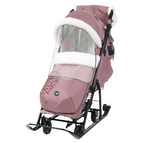 Санки-коляска Nika Ника Детям 7-5K НД7-5K, пыльно-розовый с шишкой