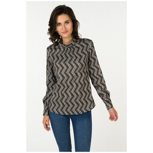 Блузка с оригинальным принтом Stella Di Mare Dress 123-16/ Серый 44