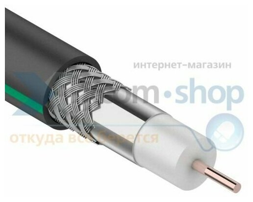 Кабель Rexant 01-2436-1 SAT 703 B, Cu/Al/Al, (75%), 75 Ом, 100м, черный OUTDOOR PROCONNECT