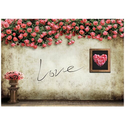 Любовь и розы - Виниловые фотообои, (211х150 см)