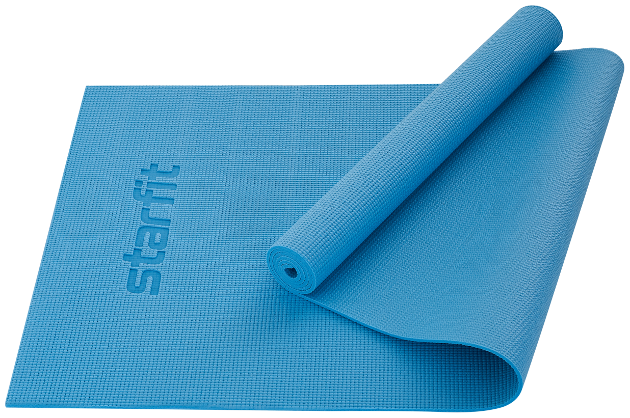 Уценка коврик для йоги и фитнеса Starfit Fm-101, Pvc, 173x61x0,5 см, синий пастель