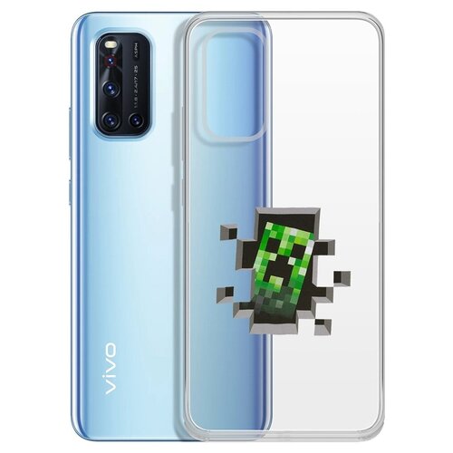 Чехол-накладка Krutoff Clear Case Крипер для Vivo V19 чехол накладка krutoff clear case minecraft крипер для realme c21y