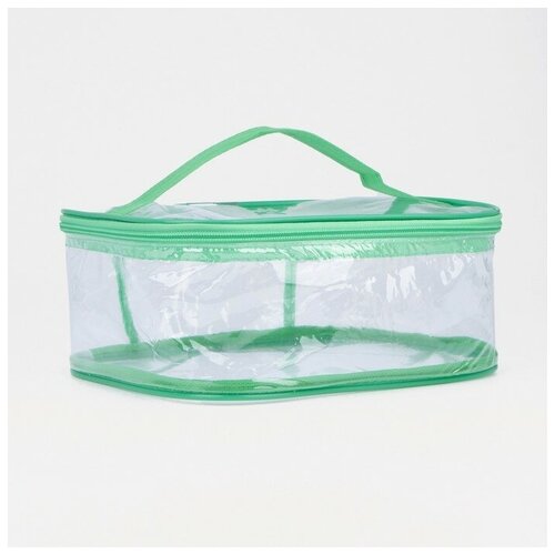 Косметичка Gorodok на молнии, бесцветный, зеленый
