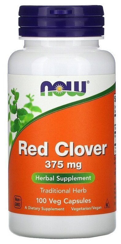 Капсулы NOW Red Clover 375 мг, 90 г, 375 мг, 100 шт.