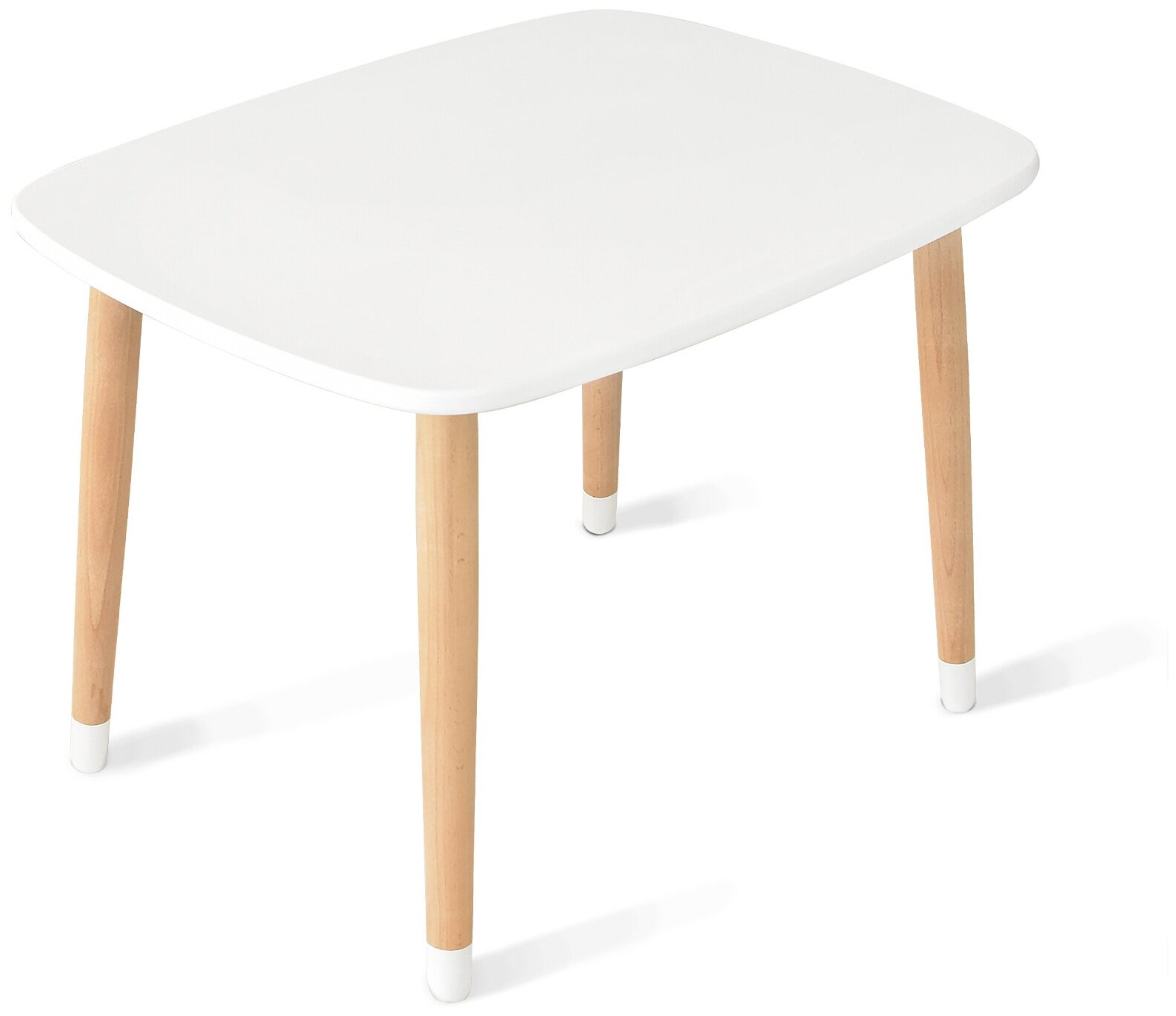 Деревянный журнальный столик белый MEGA TOYS прямоугольный / стол журнальный белый