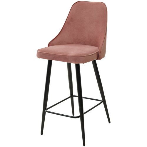 фото Полубарный стул mc-pb розовый #15, велюр/ черный каркас, высота 68 см yadoma
