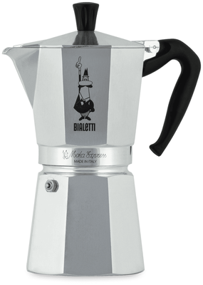 Гейзерная кофеварка Bialetti Moka Express 1165 (9 чашек), 420 мл, серебристый