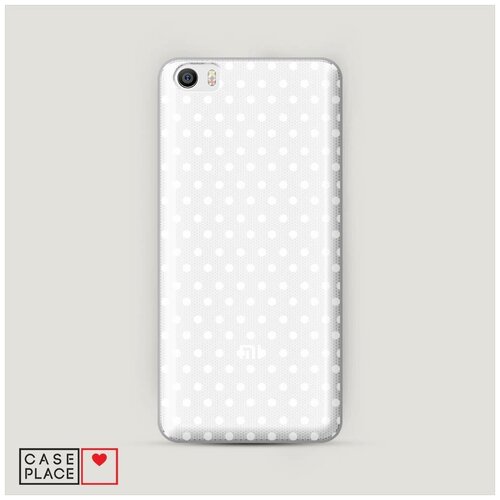 фото Чехол пластиковый xiaomi mi5 сетка в горох белая case place