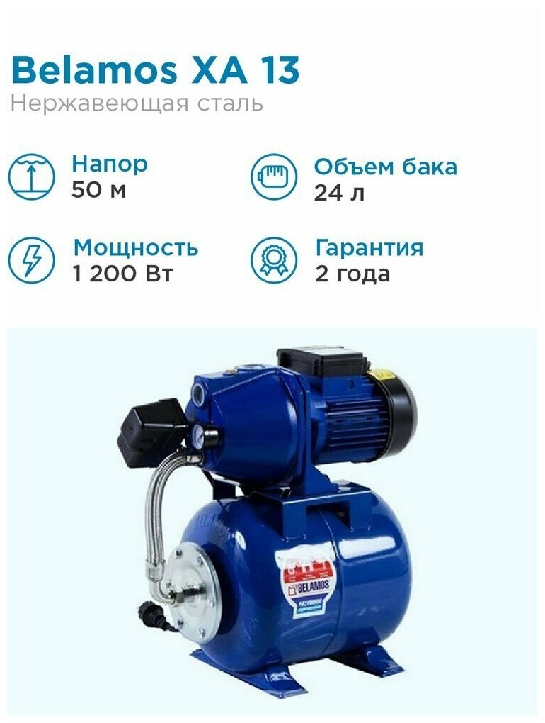 Насосная станция BELAMOS XA 13 ALL/65л. мин., Н 50м.,чугун.