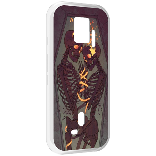 Чехол MyPads скелеты в гробу для ZTE Nubia Red Magic 7S Pro задняя-панель-накладка-бампер
