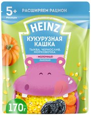 Каша Heinz Лакомая кукурузная с тыквой, черносливом и морковочкой 170 г с 5 месяцев