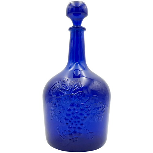 Бутылка-Бутыль Фуфырь стеклянная 3 л пробкой Mnogo Banok Blue (3 000мл)