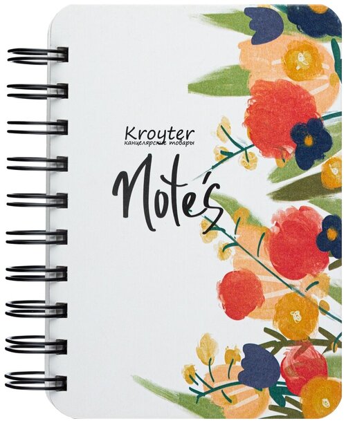 Бизнес-тетрадь Kroyter А6, 180 листов, точка, серия Flowers