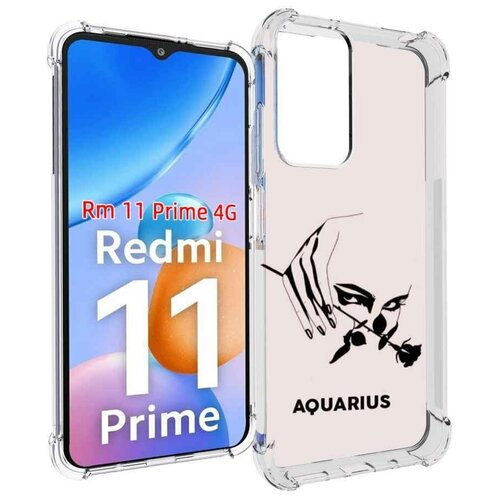 Чехол MyPads знак зодиака водолей 3 для Xiaomi Redmi 11 Prime 4G задняя-панель-накладка-бампер