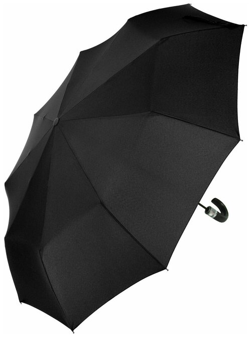 Мини-зонт Popular, автомат, 3 сложения, купол 105 см, 9 спиц, система «антиветер», чехол в комплекте, черный
