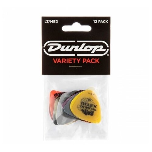 фото Pvp101 набор медиаторов guitar lt/med pick variety pack 12шт, тонкие/средние, dunlop