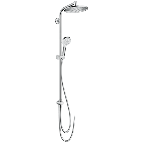 верхний душ hansgrohe crometta s 240 1jet 26723000 Ручной душ hansgrohe Crometta S 240 1jet Showerpipe EcoSmart Reno 27270000, хром хром 1600 мм