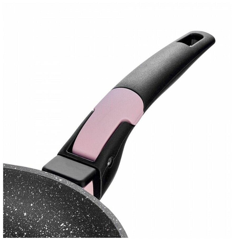 Сковорода-гриль Walmer Easy Click со съемной ручкой, 24 см, цвет розовый - фотография № 9