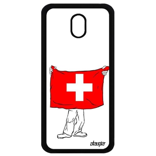 фото Ударопрочный чехол на смартфон // galaxy j5 2017 // "флаг швейцарии с руками" дизайн стиль, utaupia, белый