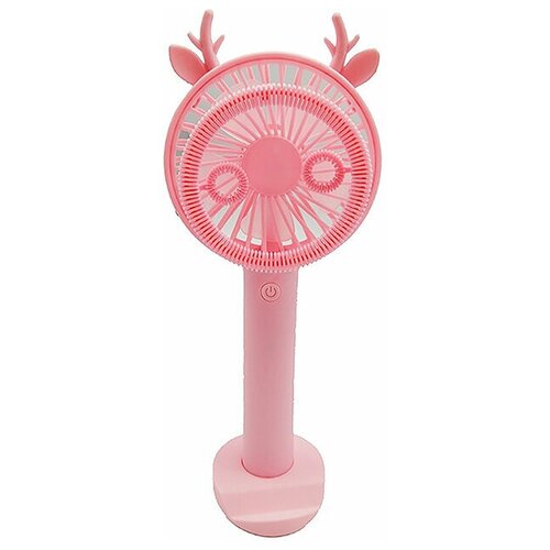 Детский беспроводной вентилятор с мыльными пузырями 789-34C (розовый)