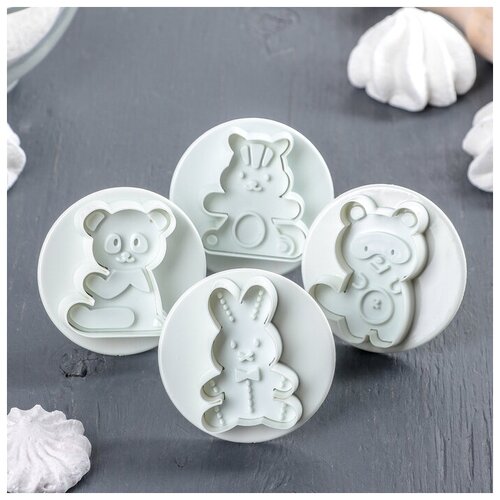 фото Доляна набор плунжеров кондитерских доляна «мягкая игрушка», 4 шт, цвет микс