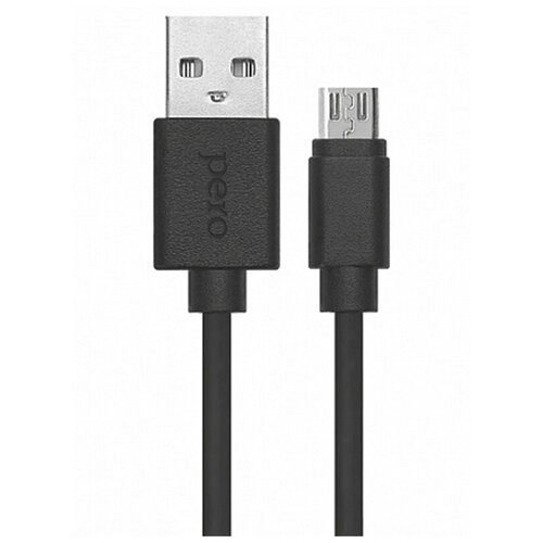 Дата-кабель PERO DC03 micro-USB, 2А, 2м, черный комплект 6 штук кабель pero dc 03 micro usb 2 5а 2м fast charge черный