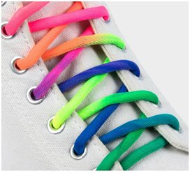 Шнурки для обуви, пара, круглые, 5 мм, 110 см, цвет "радужный