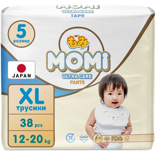 Подгузники-трусики MOMI Ultra Care XL (12-20 кг.), 38 шт.