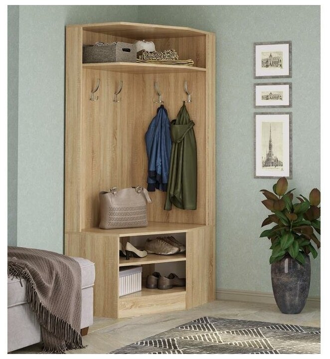 фото Прихожая угловая Соло, 850х650х1800, Дуб сонома 6918670