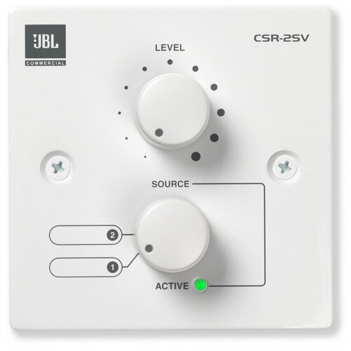 JBL CSR-2SV-WHT Настенный контроллер, 2-позиционный селектор источника и управление громкостью. Цвет белый.