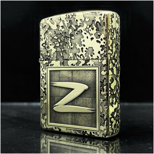 Зажигалка бензиновая Zippo(Armor) ZV Custom Латунь с глубокой объемной гравировкой бензиновая зажигалка v сила в правде