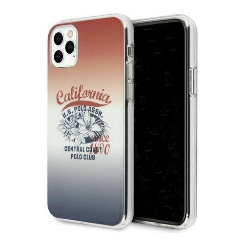 фото Чехол cg mobile u.s. polo assn. pc/tpu gradient california hard для iphone 11 pro max, цвет синий/красный (ushcn65pcchrb)