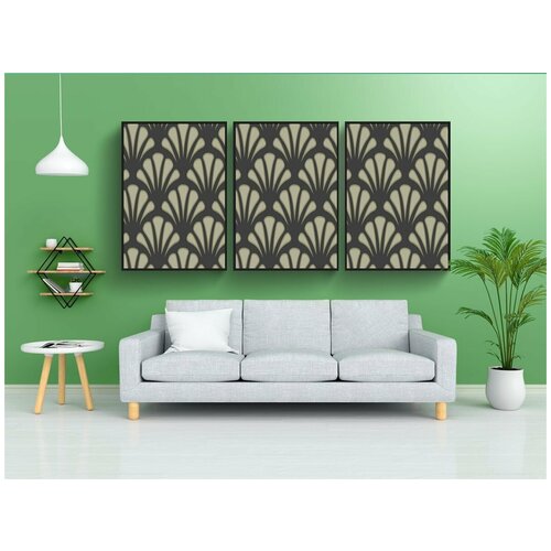 фото Набор модулных постеров для интерьера "арт-деко фон, арт нуво, арт деко" 60x90 см. в тубусе, без рамки lotsprints