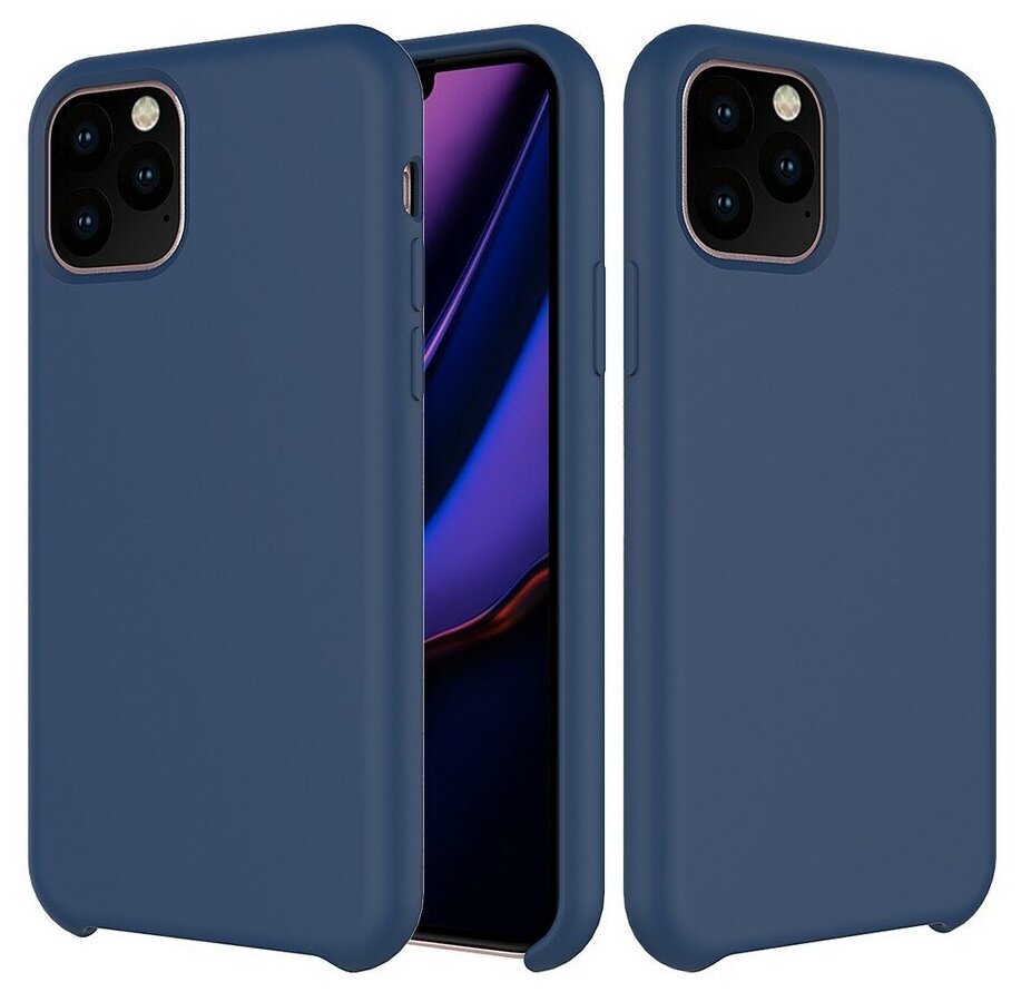 Силиконовая накладка без логотипа (Silicone Case) для Apple iPhone 11 Pro MAX темно-синий