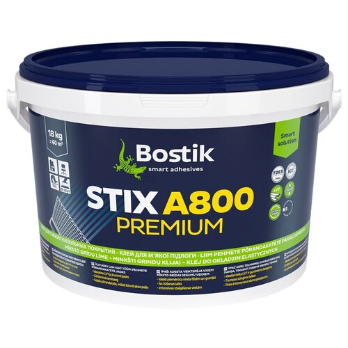 Клей для гибких напольных покрытий Bostik Stix A800 Premium 18 кг клей для гибких напольных покрытий кесто киилто 2 plus 18 кг