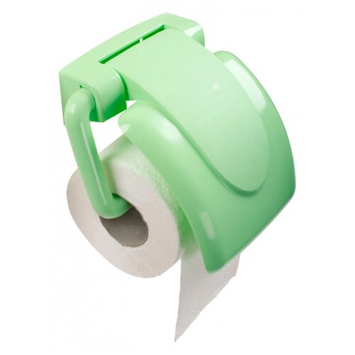 Держатель для туалетной бумаги Ролло Martika (180x130x51 мм.) с крышкой, пластик, зеленый