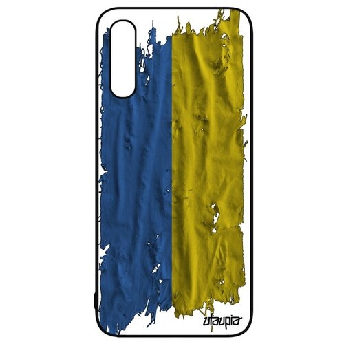 фото Противоударный чехол на // samsung galaxy a50 // "флаг украины на ткани" дизайн патриот, utaupia, белый