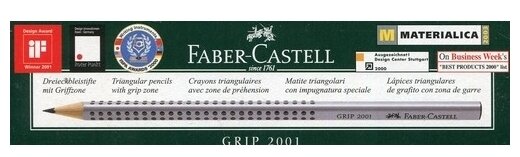 Карандаш ч/г Faber-Castell "Grip 2001" 2B, трехгран., заточен., 12 штук в упаковке