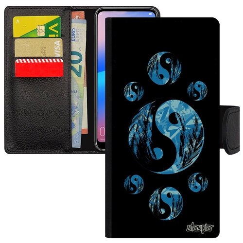 фото Простой чехол книжка на телефон // huawei p20 pro // "инь и ян" пять стихий экилибр, utaupia, черный