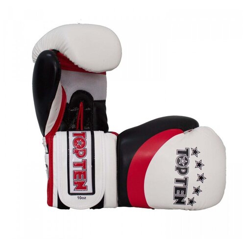 фото Top ten боксерские тренировочные перчатки бело- красные stripe boxing