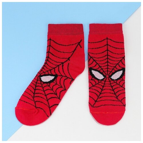 1 пара детские хлопковые носки человек паук Носки детские «Человек Паук», цвет красный, 18-20 см