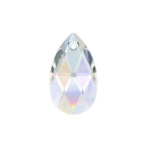 фото Подвески swarovski crystal ab, 16*10 мм, кристалл, 6 шт, в пакете, перламутр