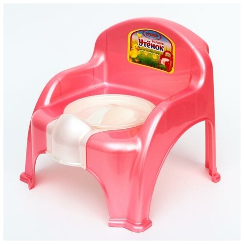 фото Горшок-стульчик «утёнок» с крышкой, цвет розовый без бренда