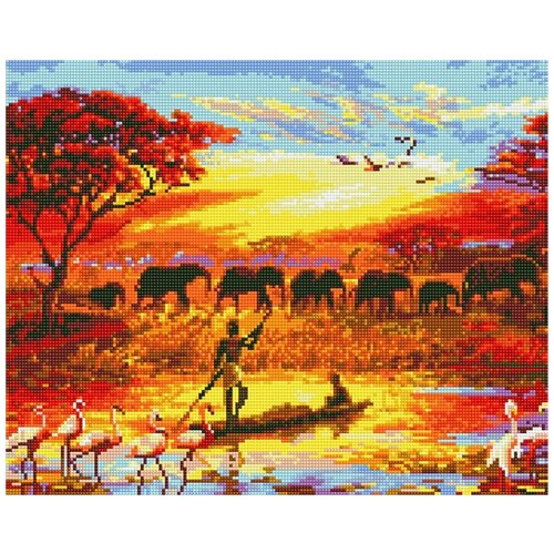 Алмазная мозаика Африканский пейзаж, 40x50 см, ВанГогВоМне