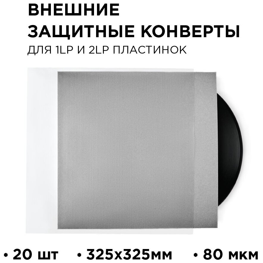 TORIAN - Strong sleeves. Защитный внешний конверт 325 мм. Lp Outer Sleeve. 20 шт.